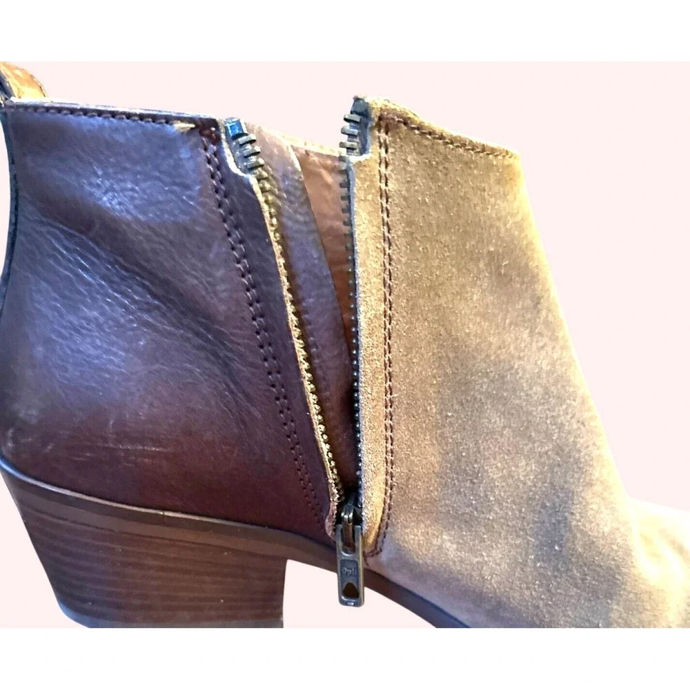 Madewell Woman Suede Leather Brown‎ Ankle Booties Zipper Western Sz 8